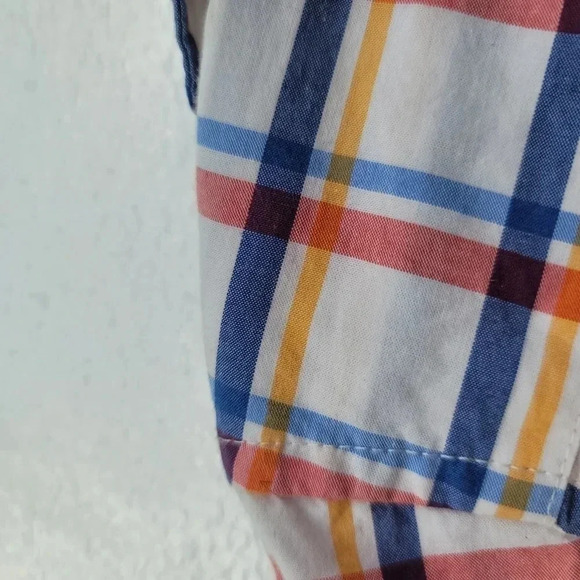 Janie and Jack Boy's Size 4 Shirt Button Down Long Sleeves Plaid Cotton Blue Red - Picture 3 of 9